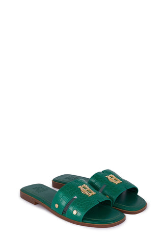 Monogram Slides Jade Croc