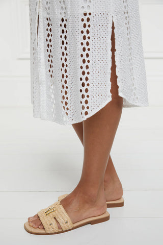 Monogram Slides Natural Straw