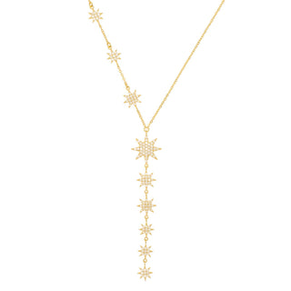 NECKLACE CONSTELLATION MULTI DROP STARS GOLD