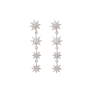 EARRING CONSTELLATION MULTI DROP STARS SILVER