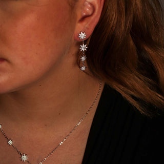 EARRING CONSTELLATION MULTI DROP STARS SILVER