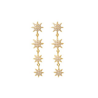 EARRING CONSTELLATION MULTI DROP STARS GOLD