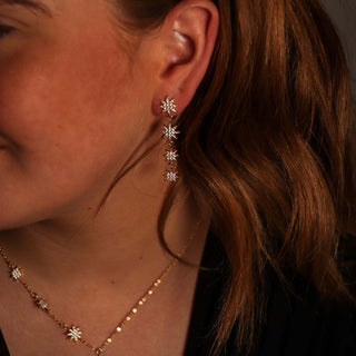 EARRING CONSTELLATION MULTI DROP STARS GOLD