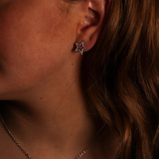 EARRING CONSTELLATION COLLECTION OPEN STAR SILVER