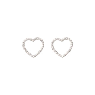 EARRINGS CONSTELLATION COLLECTION OPEN HEARTS SILVER