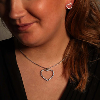 EARRINGS CONSTELLATION COLLECTION OPEN HEARTS SILVER