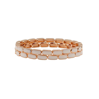 ELASTICATED ENAMEL JUBILEE BRACELET IVORY