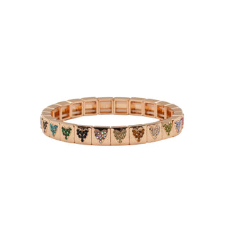 ELASTICATED JEWELLED HEART BRACELET
