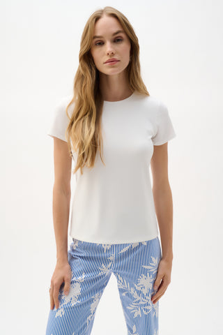 Silky Knit Fitted T-Shirt Vanilla