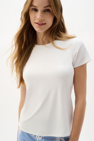 Silky Knit Fitted T-Shirt Vanilla