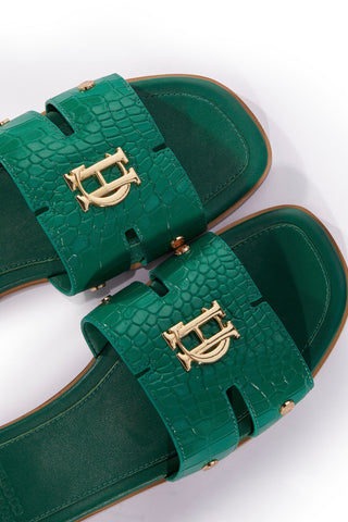 Monogram Slides Jade Croc