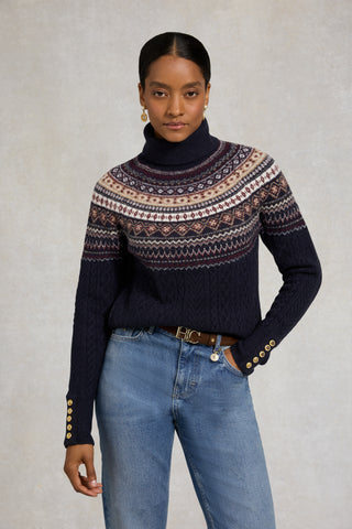 Rebecca Roll Neck Knit Ink Navy