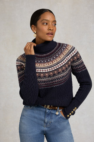 Rebecca Roll Neck Knit Ink Navy