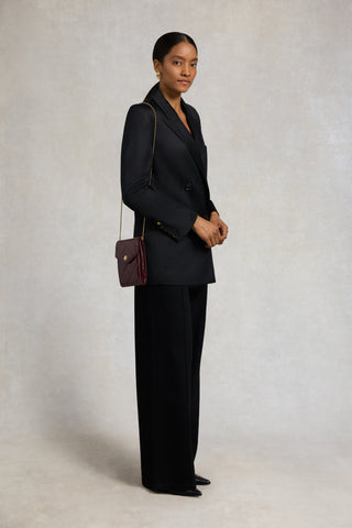 Knightsbridge Quilted Phone Pouch Oxblood Leather