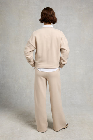 Collegiate Wide Leg Jogger Stone