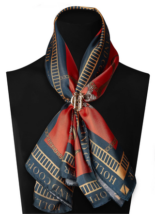 Regal Horse Silk Scarf Navy Neroli