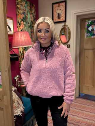 Ladies Coast Half Zip Fleece - Wild Rose