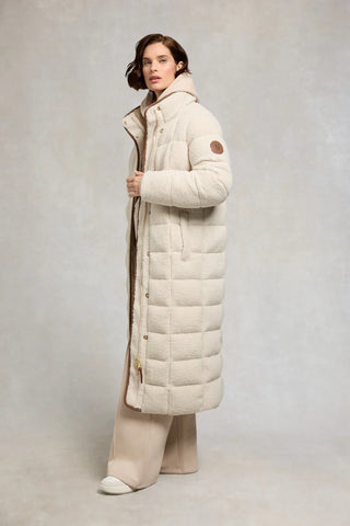 Crawford Longline Coat Cream Borg
