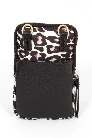 Ivy Crossbody Phone Bag in Cream Leopard