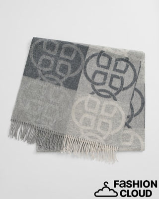 Monogram Wool Scarf - Charcoal Melange