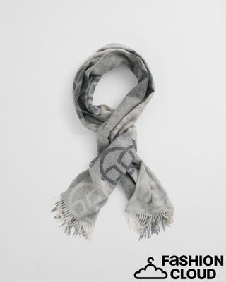 Monogram Wool Scarf - Charcoal Melange