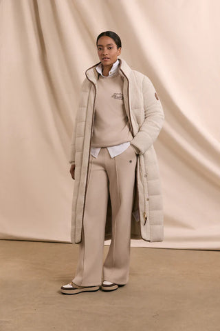 Crawford Longline Coat Cream Borg