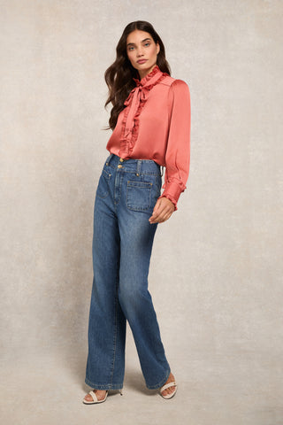 Rebecca Ruffle Blouse Cinder Rose