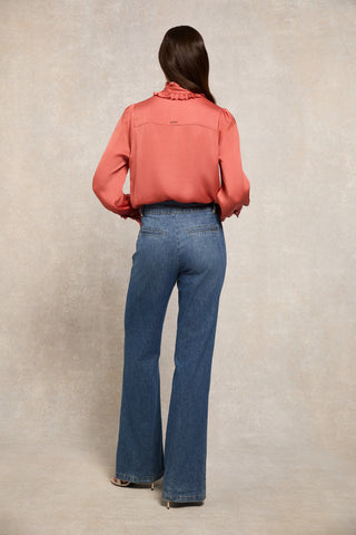 Rebecca Ruffle Blouse Cinder Rose