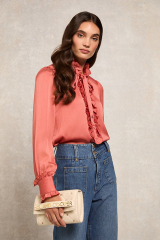 Rebecca Ruffle Blouse Cinder Rose