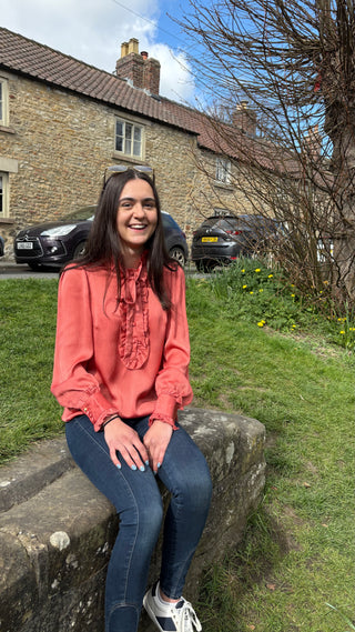 Rebecca Ruffle Blouse Cinder Rose