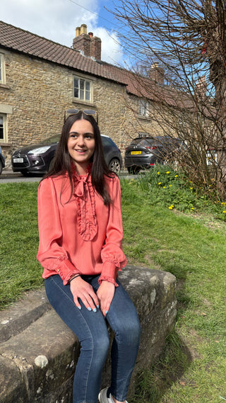 Rebecca Ruffle Blouse Cinder Rose