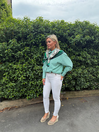 OS Classic poplin striped shirt - Bold Green