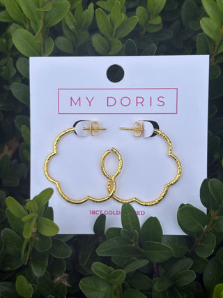 GOLD FLOWER HOOPS