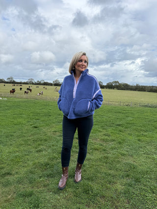 Industry Fleece Half Zip in Violet Smoke