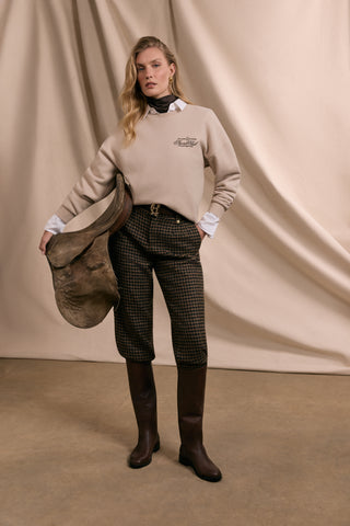 Relaxed Fit Crew Neck Sweater Stone