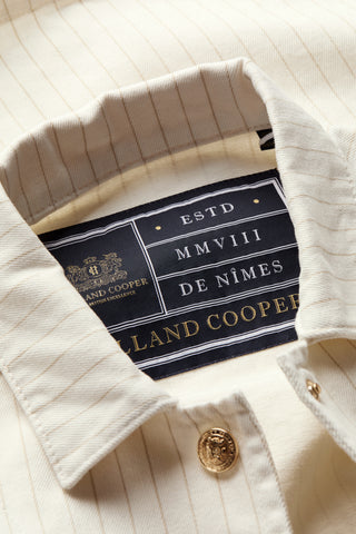 Denim Chore Jacket Ecru Stripe