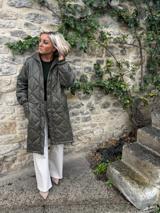 Nico Puffa Coat With Pockets Sage Green