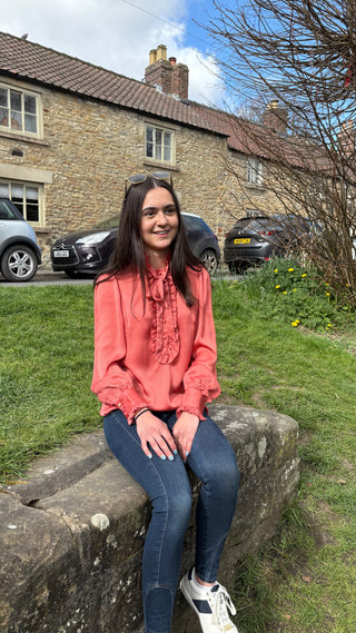 Rebecca Ruffle Blouse Cinder Rose