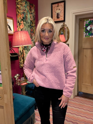 Ladies Coast Half Zip Fleece - Wild Rose