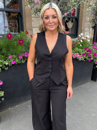 Joana Flared Pinstripe Trousers