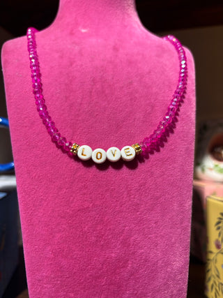 PINK 'LOVE' NECKLACE