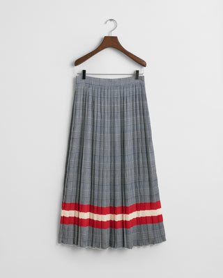 Check Print Pleated Skirt