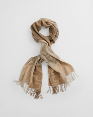 Monogram Wool Scarf - Warm Khaki