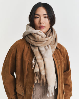 Monogram Wool Scarf - Warm Khaki