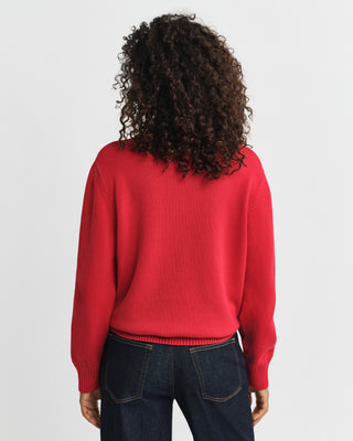 Graphic Cotton C-Neck in Red