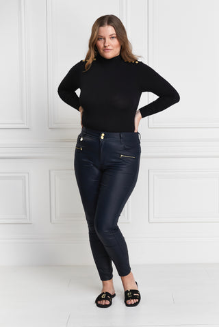 Coated Jodhpur Jean in Navy