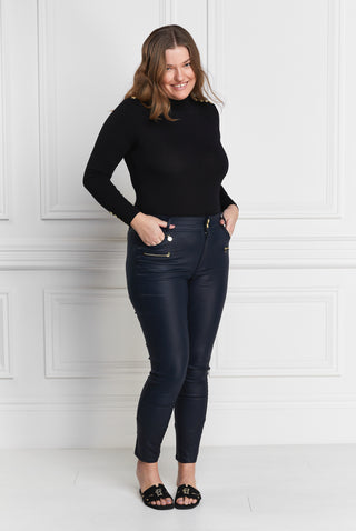 Coated Jodhpur Jean in Navy