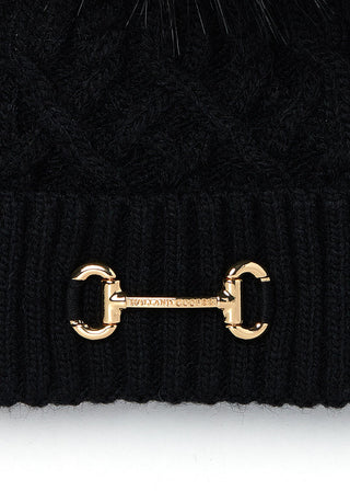 Horsebit Bobble Hat Black