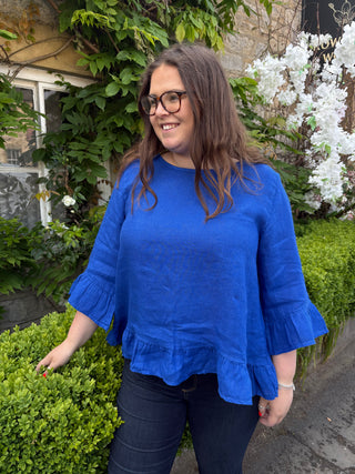 Julia Frill Top Royal Blue