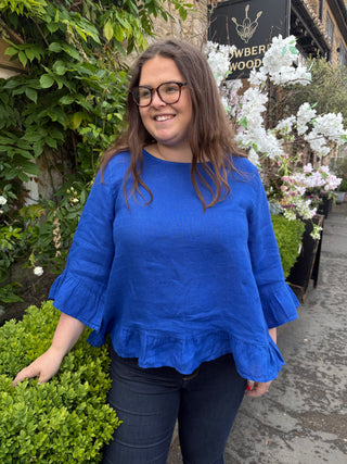 Julia Frill Top Royal Blue